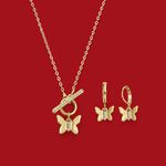 Set-collar-y-aretes-ba�ados-en-oro-de-mariposas