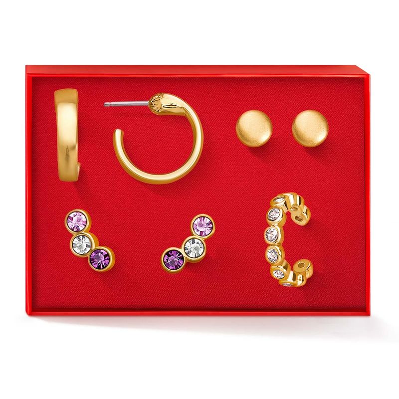 Set-cuatro-pares-de-aretes-ba�ados-en-oro