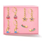 Set-x4-aretes-para-ni�a-ba�ados-en-oro-de-24K-