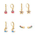 Set-x4-aretes-para-ni�a-ba�ados-en-oro-de-24K-