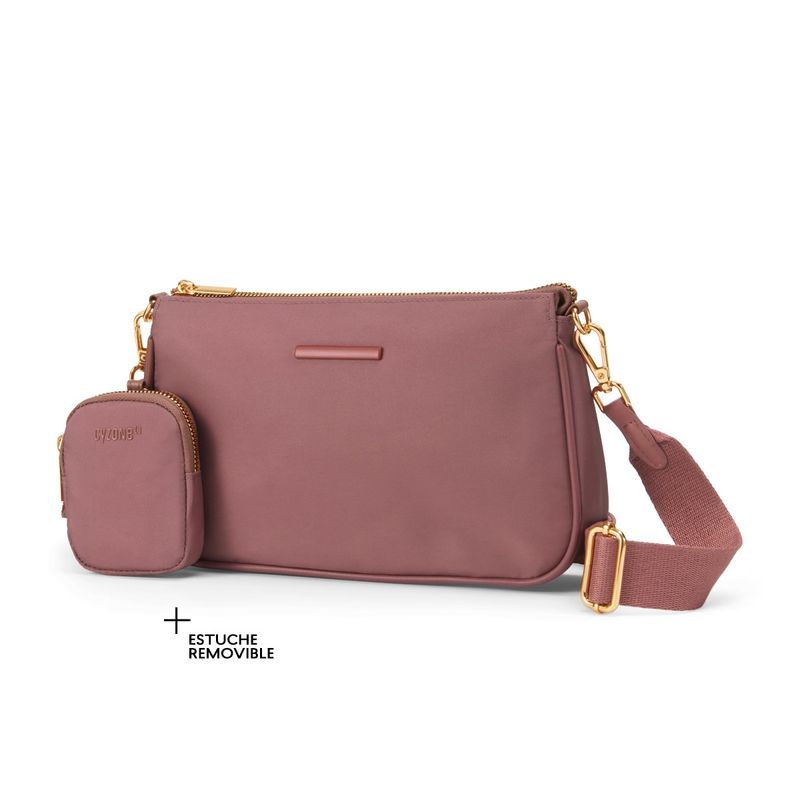 Bolso-de-mujer-en-poliester-marron-con-asa-regulable-y-estuche-colgante-removible.-Chic-y-funcional.