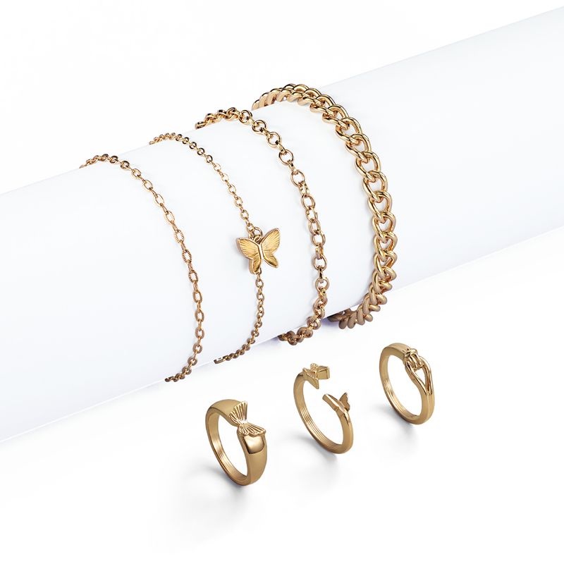 Set-de-4-pulseras-para-mujer-Butterfly-Touch--en-dorado-para-un-toque-moderno-en-tus-looks-diarios.